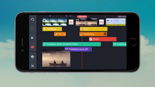 KineMaster APK download — KineMaster multi-layer timeline editing interface on Android