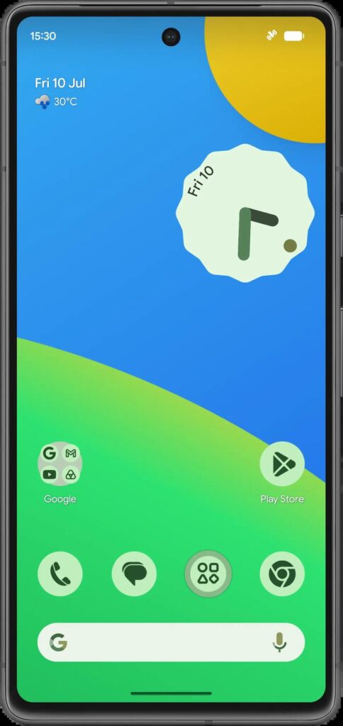 lawnchair apk download — Lawnchair launcher light mode home screen on Android