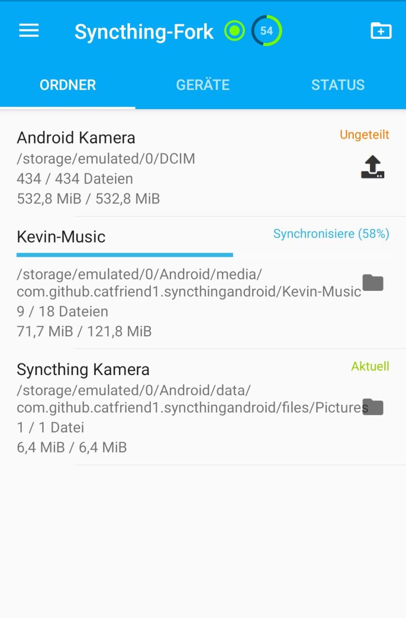 syncthing apk download — Syncthing-Fork Android app folder sync interface