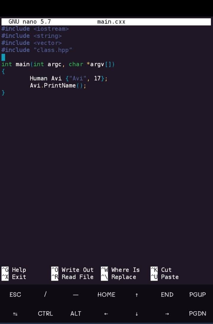 Termux apk download — editing code in the nano editor inside the Termux terminal