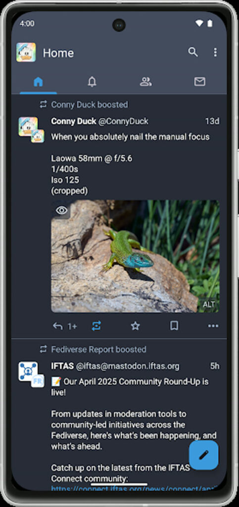 tusky apk download — Tusky Mastodon client home timeline on Android